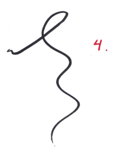 4. Sometimes, my “biological/organic” ideogram seems to have a tail of sorts, waving in a downward motion towards the bottom of the paper. This has repeatedly shown itself to mean that the bio/organic in question (often a person) is going to experience a downward trend in his or her life.