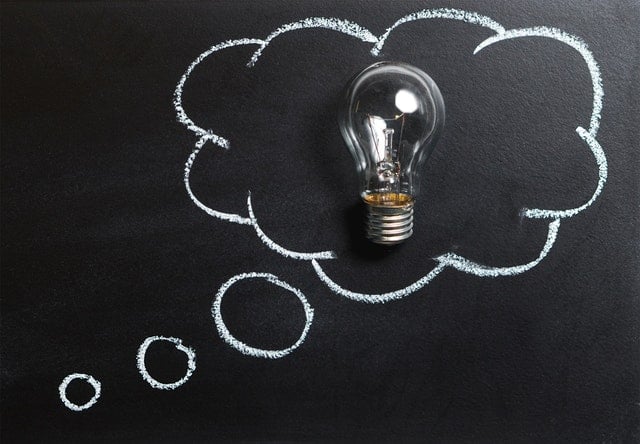 light bulb inside thinking bubble